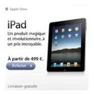 APPLE : iPad à partir de 499 euros et la livraison gratuite