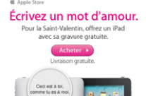 APPLE : iPad Spécial Saint Valentin avec la gravure gratuite et la livraison gratuite